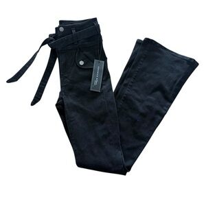 Veronica Beard Onyx Black Xtra High Rise, Wide Leg Jeans